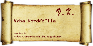 Vrba Kordélia névjegykártya