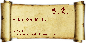 Vrba Kordélia névjegykártya